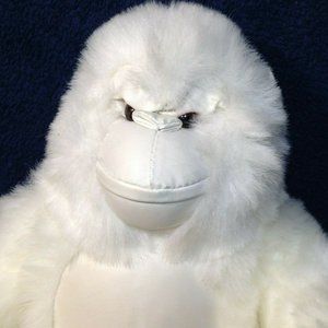 RARE Shalom Toy White Gorilla Plush Ape Vinyl 10"